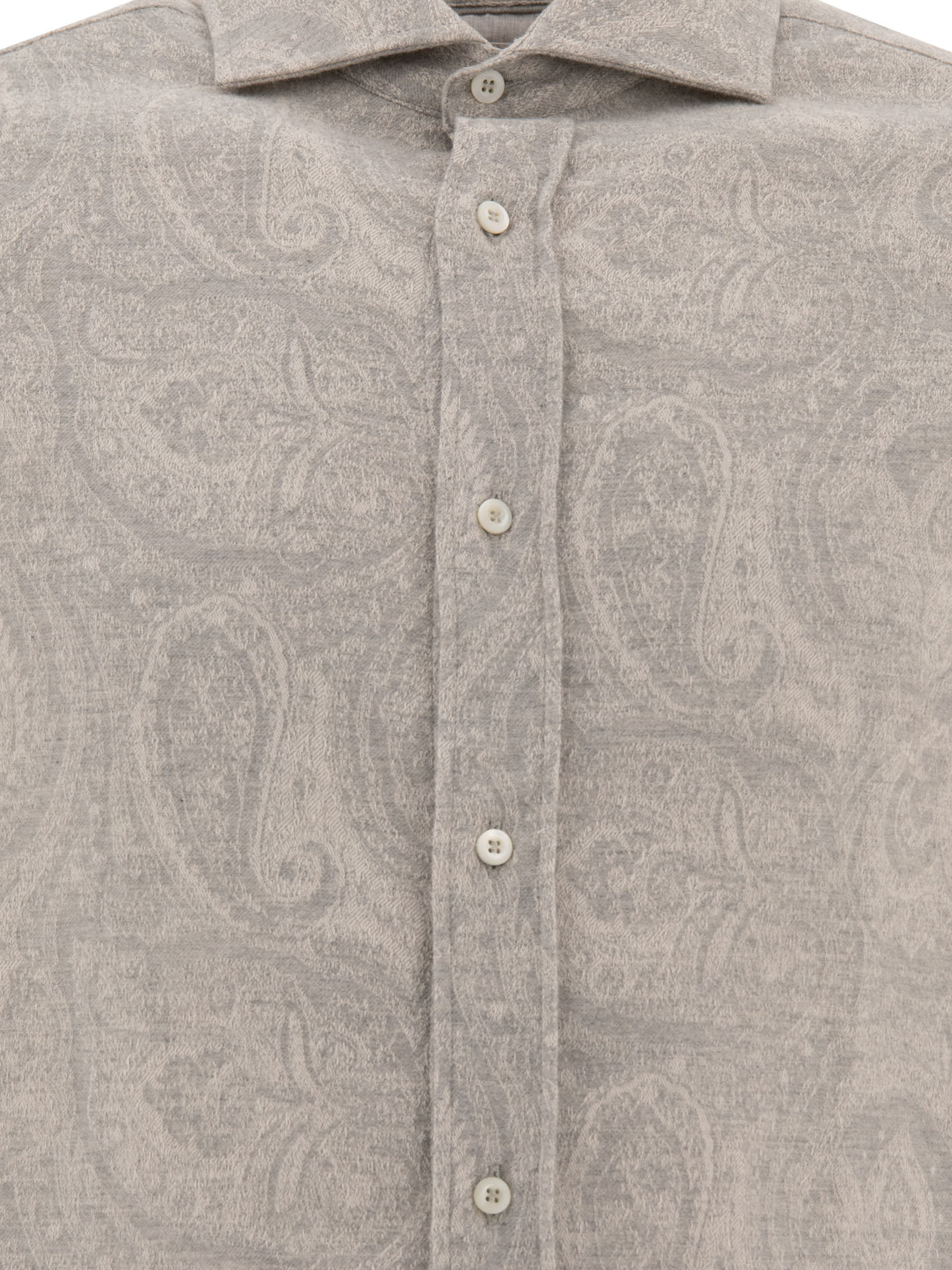 BRUNELLO CUCINELLI Grey Paisley jacquard flannel shirt